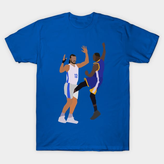 Draymond Green Kick Steven Adams T-Shirt by xavierjfong